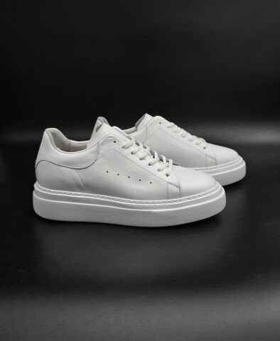 1219 NEW WHİTE GİZLİ TOPUKLU BOY UZATAN SPOR AYAKKABI