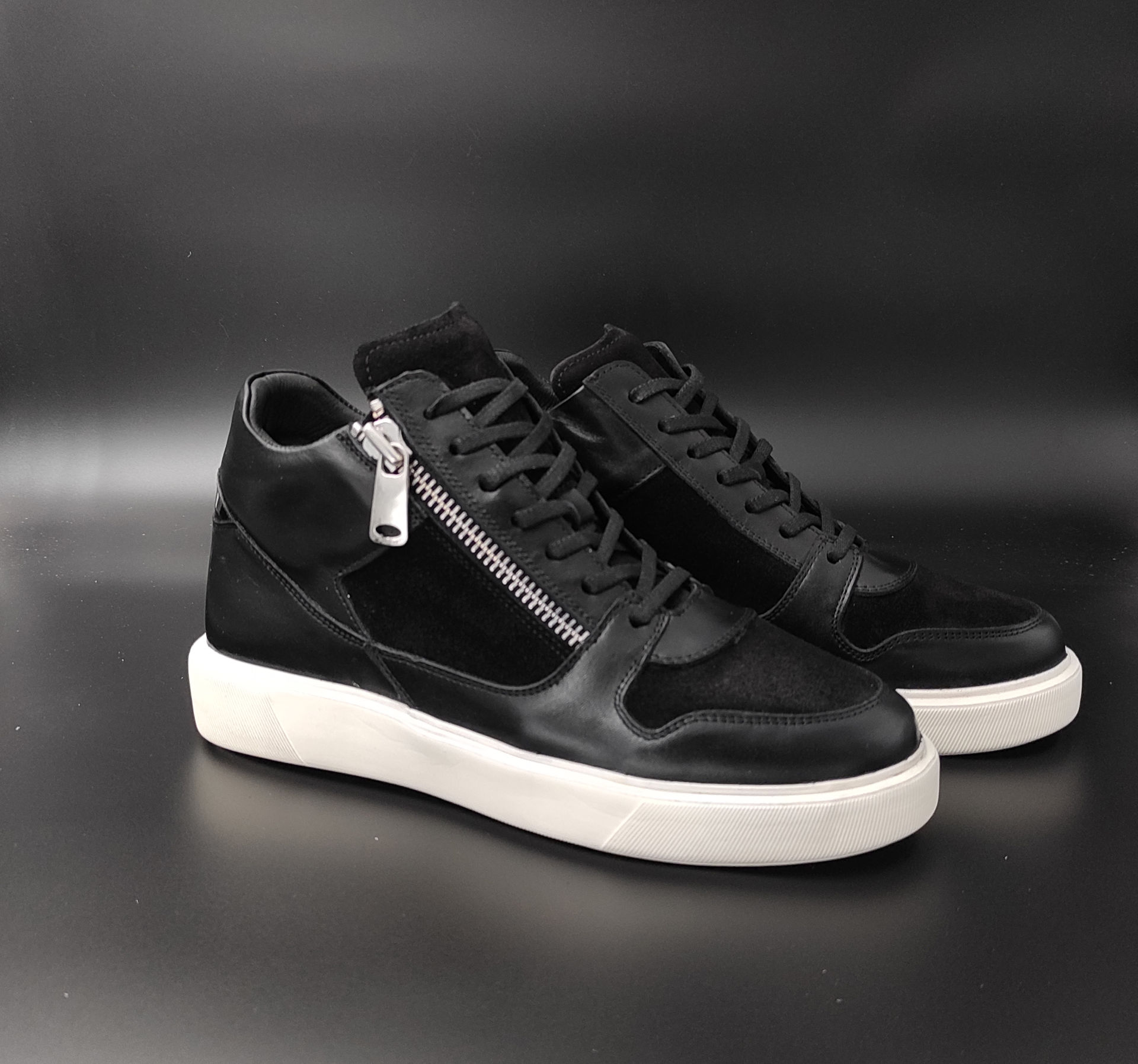 7657 SİYAH FERMUARLI BOYU UZATAN SNEAKER AYAKKABI