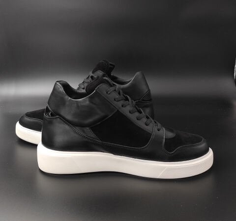 7657 SİYAH FERMUARLI BOYU UZATAN SNEAKER AYAKKABI