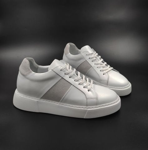 9090 BEYAZ GİZLİ TOPUKLU BOY UZATAN AYAKKABI