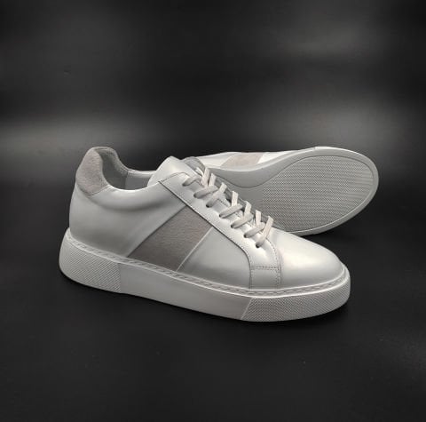 9090 BEYAZ GİZLİ TOPUKLU BOY UZATAN AYAKKABI