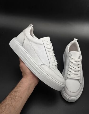 5432 BEYAZ GİZLİ TOPUKLU BOY UZATAN SNEAKER