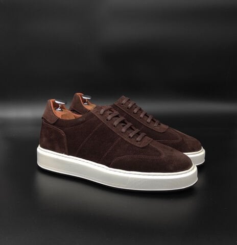 9012 KAHVE SÜET GİZLİ TOPUKLU BOYU UZATAN AYAKKABI