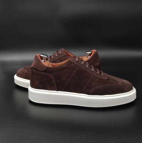 9012 KAHVE SÜET GİZLİ TOPUKLU BOYU UZATAN AYAKKABI