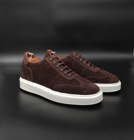 9012 KAHVE SÜET GİZLİ TOPUKLU BOYU UZATAN AYAKKABI