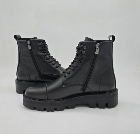 702 SİYAH MASKARETLİ GİZLİ TOPUKLU BOY UZATAN BOT