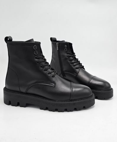 702 SİYAH MASKARETLİ GİZLİ TOPUKLU BOY UZATAN BOT