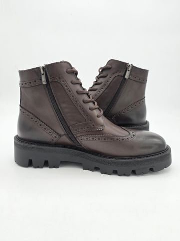 703 KAHVE OXFORD GİZLİ TOPUKLU BOY UZATAN BOT