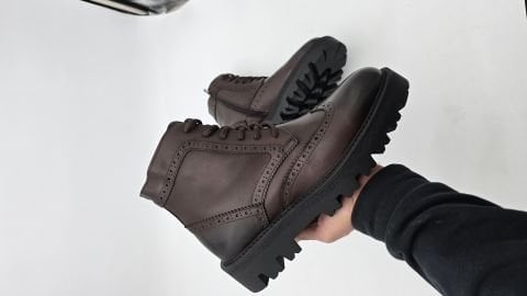 703 KAHVE OXFORD GİZLİ TOPUKLU BOY UZATAN BOT